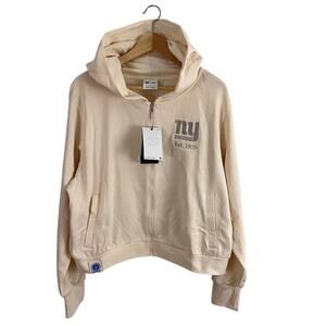 Nike NFL Full Zip Hoodie Loose Fit Cream Embroidered NY NEW Women Size Large